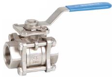 VÃ¡lvulas macho esfÃ©rico inox roscada de 3 corpos c/ plataforma 